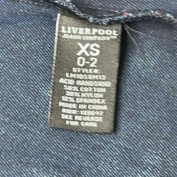 Liverpool Jean Company Acid Wash Zip Front Moto Stretch Jean Jacket Size XS - Picture 9 of 13